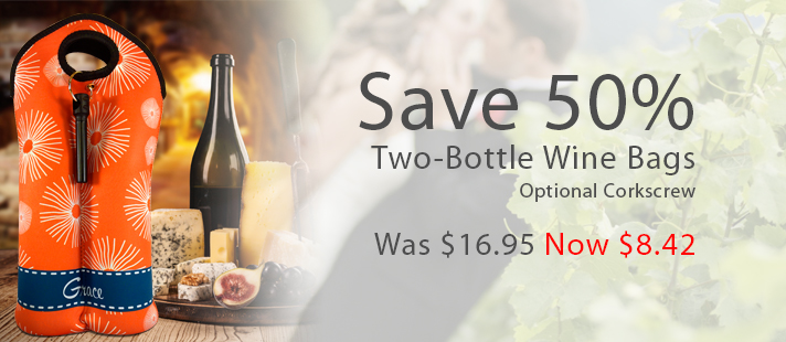Save on two bottle wine totes - Only $8.42